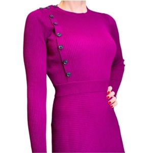 Banana Republic Women's Purple Knit A-Line Sweater Dress